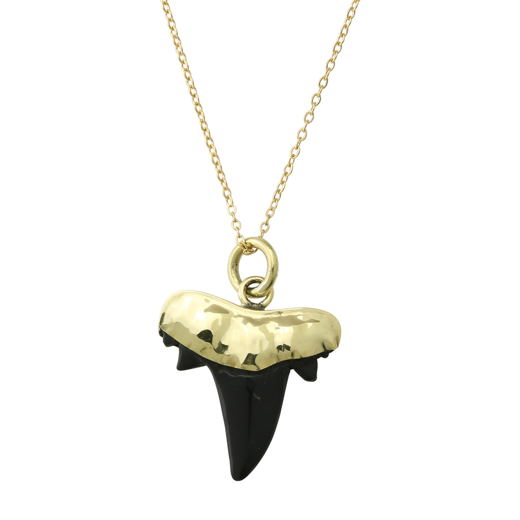 Black Horn Faux Otodus Shark Tooth Necklace